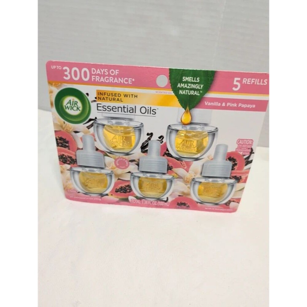 5 count air wick refills vanilla and pink papaya